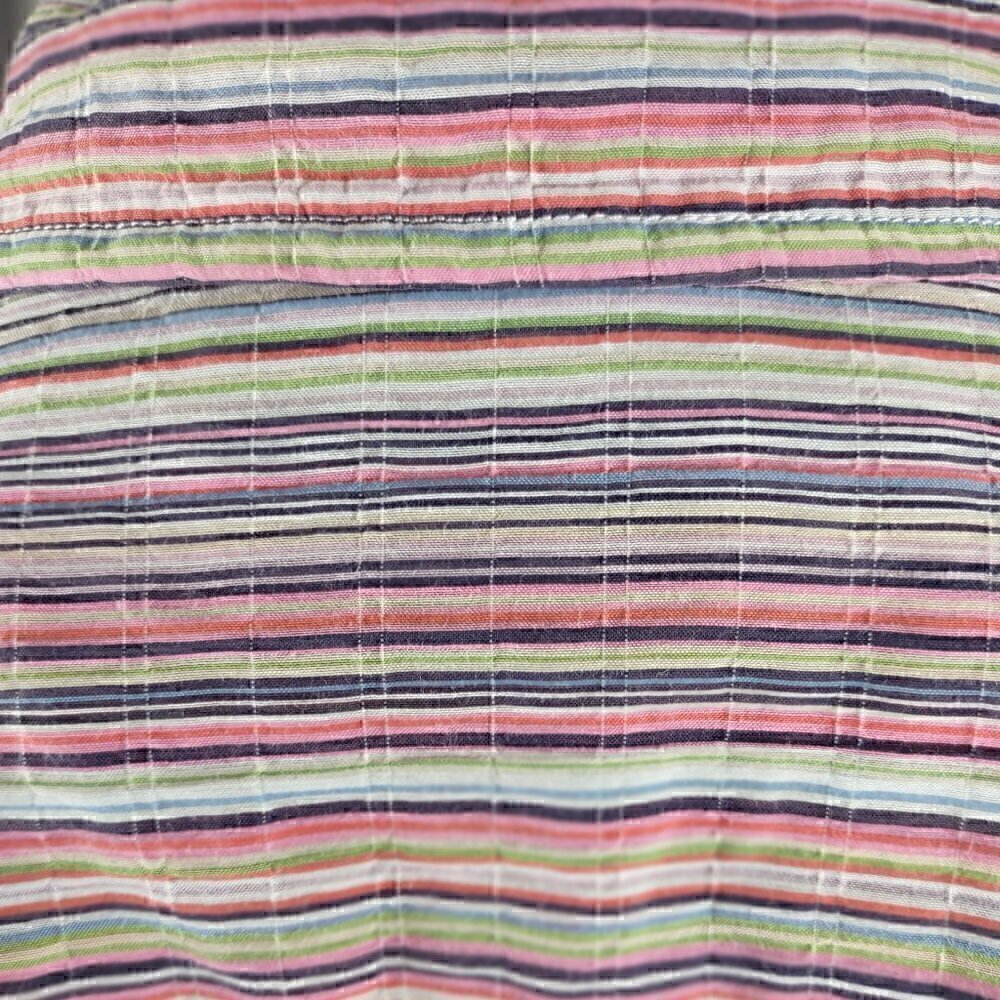 Liz Claiborne Womens Multi Color Striped Button Down Cotton Blend Shirt Size PM - Picture 5 of 14
